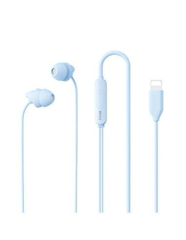 REMAX RM-619i Wired Sleep Earbuds, Iphone, Light Blue