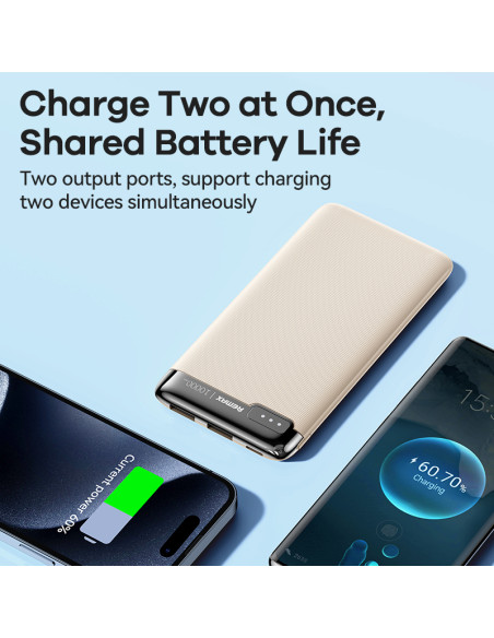 REMAX RPP-625 išorinė baterija - Powerbank 10000mAh, Balta
