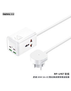 REMAX Charging Strip 65W with 2×USB-C + 2×USB and EU/US/UK Adapter RP-U157 — view 3 2