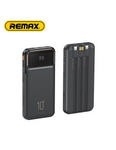 REMAX Power Bank 10000mAh 2.1A with Built-in Cable and Display RPP-683, Black