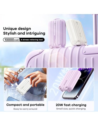 Greito įkrovimo išorinė baterija (Powerbank) REMAX RPP-595 10000mAh 20W PD + QC, pilka — vaizdas 2