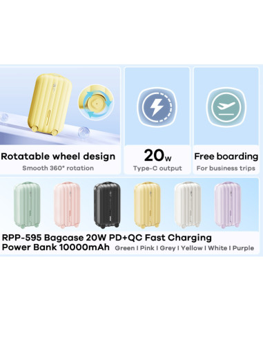REMAX RPP-595 Powerbank 10000mAh 20WPD+QC, Yellow