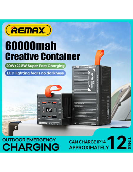 REMAX RPP-609 Outdoor Powerbank with Light 60000mAh, Green