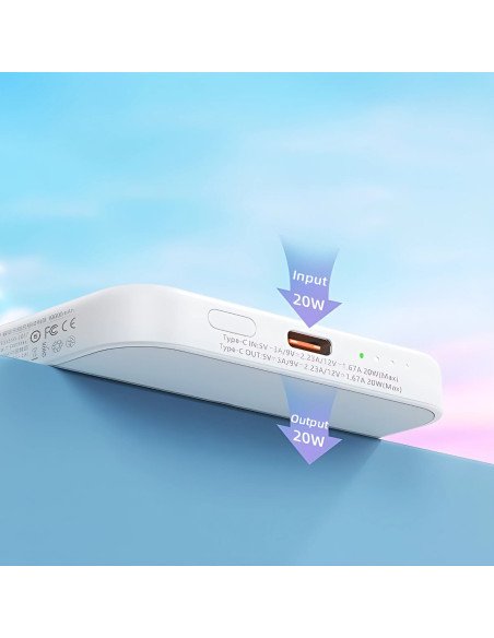 Magnetinė belaidė išorinė baterija (Powerbank) REMAX RPP-65 10000mAh 20W PD + 15W, tamsiai mėlyna — vaizdas 5
