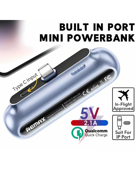 REMAX RPP-576 skubios pagalbos išorinė baterija - powerbank Iphone 2500mAh, juoda