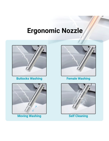 Smart toilet seat with bidet, heated seat and...