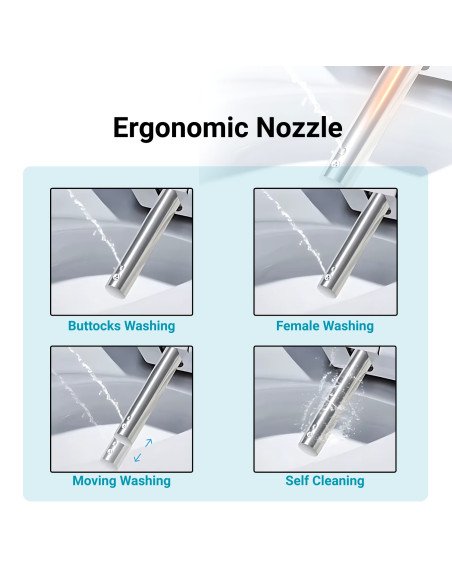 Smart toilet seat with bidet, heated seat and dryer FIT2 L-ASC405-L (49-55 cm klozetams)