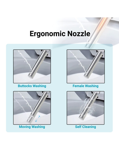 Smart toilet seat with bidet, heated seat and dryer FIT2