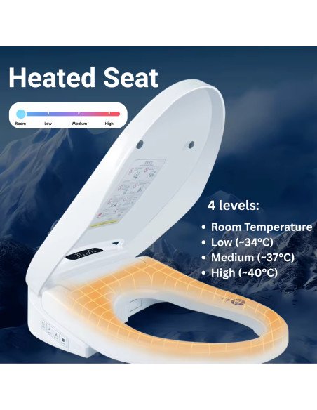 Smart toilet seat with bidet, heated seat and dryer FIT2 L-ASC405-L (49-55 cm klozetams)