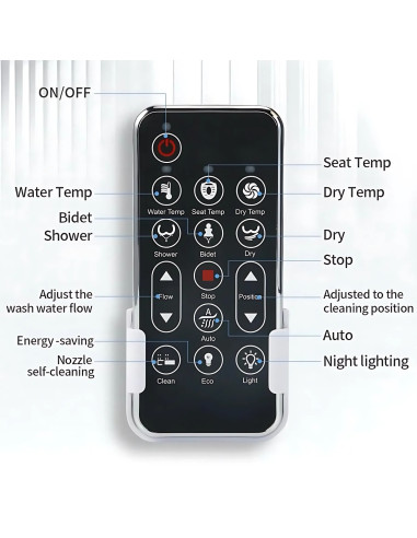 Smart toilet seat with bidet, heated seat and...