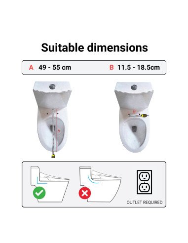 Smart toilet seat with bidet, heated seat and...