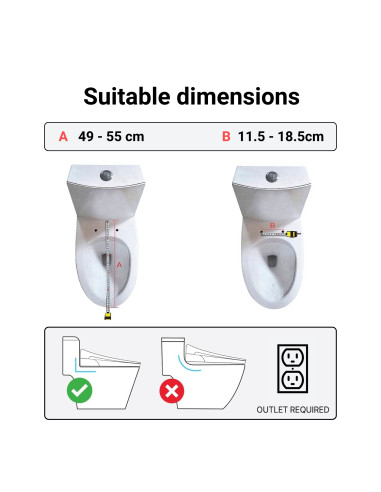 Smart toilet seat with bidet, heated seat and...