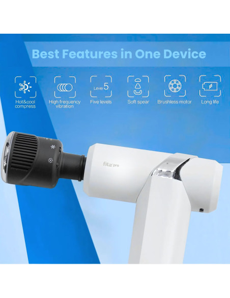 Massage gun FIT2pro with cooling and heating (white)