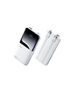 REMAX Fast Charging Power Bank 10000mAh with 2 Built-in Cables RPP-679, White — view 2 2