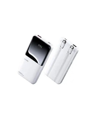 REMAX Fast Charging Power Bank 10000mAh with 2 Built-in Cables RPP-679, White