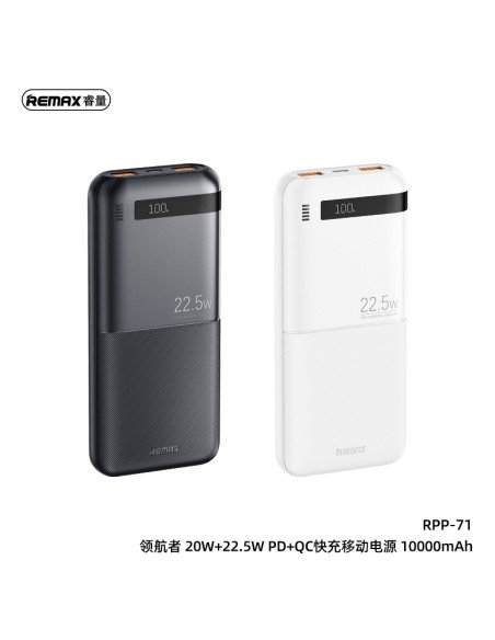 REMAX Fast Charging Power Bank 10000mAh 22.5W QC + 20W PD RPP-71, Black — view 2