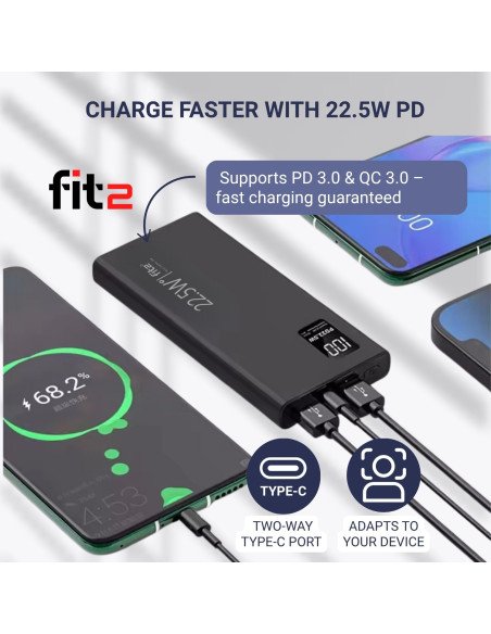 Powerbank FIT2 K7 10000mAh, Black — view 4
