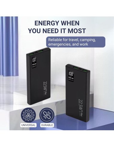 Išorinė baterija - powerbank FIT2 K7, 10000mAh, juoda — vaizdas 3