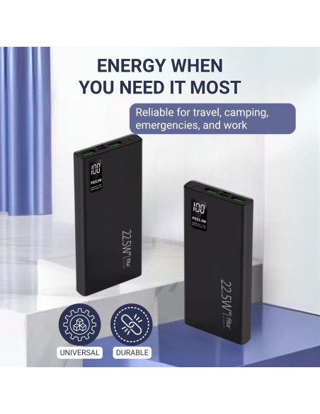 Išorinė baterija - powerbank FIT2 K7, 10000mAh, juoda — vaizdas 3