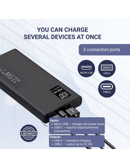 Powerbank FIT2 K7 10000mAh, Black