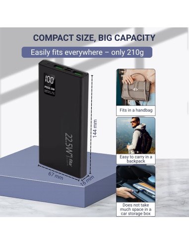 Išorinė baterija - powerbank FIT2 K7, 10000mAh, juoda — vaizdas 9
