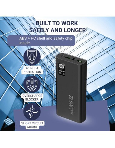Išorinė baterija - powerbank FIT2 K8, 20000mAh, juoda — vaizdas 4