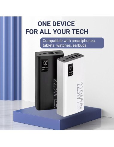 Išorinė baterija - powerbank FIT2 K8, 20000mAh, juoda — vaizdas 5