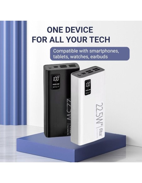 Išorinė baterija - powerbank FIT2 K8, 20000mAh, juoda — vaizdas 5