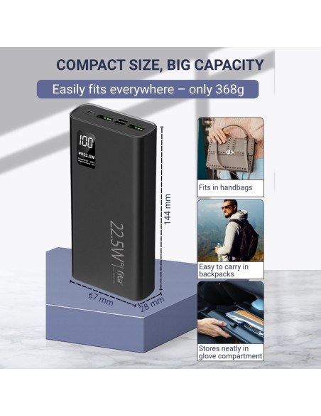 Powerbank FIT2 K8, 20000mAh, Black