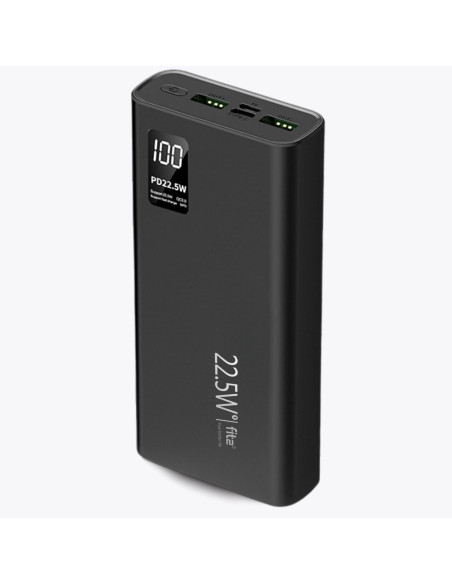 FIT2 K8 išorinė baterija 20000mAh – 22.5W PD greitas įkrovimas | 2x USB ir Type-C | Juoda