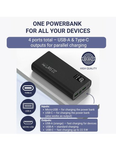 Powerbank FIT2 K8, 20000mAh, Black — view 8