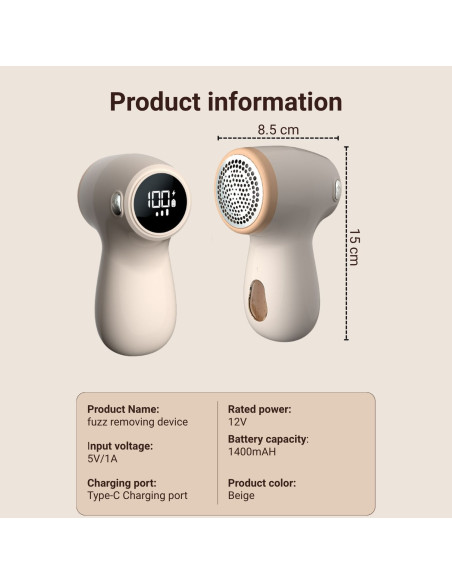 Drabužių pūkų rinkiklis FIT2, belaidis, elektrinis