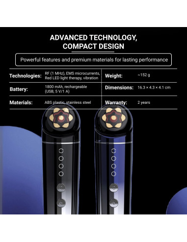 RF Facial Care Device with EMS Microcurrents,...