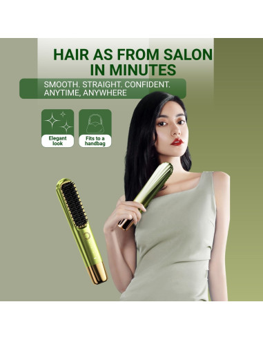 Cordless Electric Hair Straightening Brush Fit2