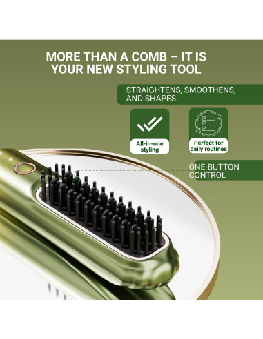 Cordless Electric Hair Straightening Brush Fit2