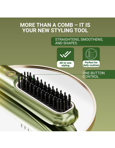Cordless Electric Hair Straightening Brush Fit2