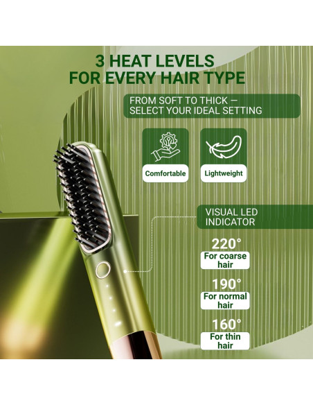 Cordless Electric Hair Straightening Brush Fit2