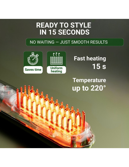 Cordless Electric Hair Straightening Brush Fit2