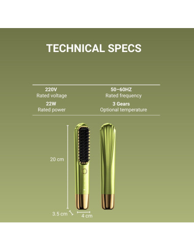 Cordless Electric Hair Straightening Brush Fit2