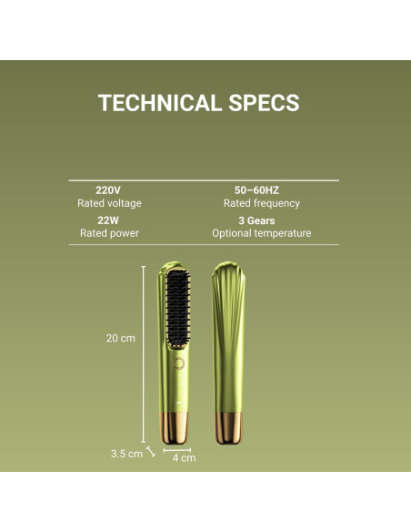 Cordless Electric Hair Straightening Brush Fit2