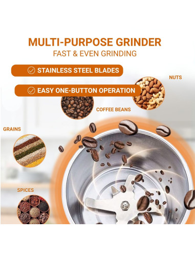 FIT2 Multi-Purpose Grinder – For Coffee, Nuts, Spices & Grains