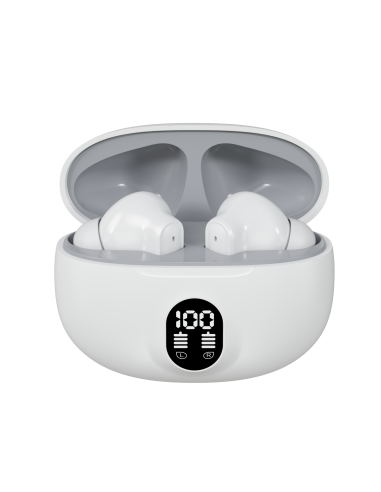 Belaidės TWS ausinės FIT2 FITH895 Bluetooth 5.4 su įkrovimo dėklu, balta — vaizdas 2