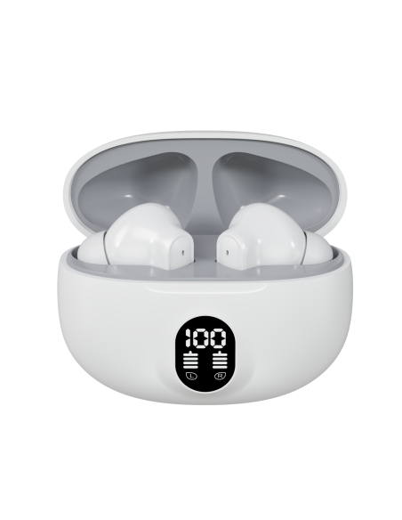 Belaidės TWS ausinės FIT2 FITH895 Bluetooth 5.4 su įkrovimo dėklu, balta — vaizdas 2