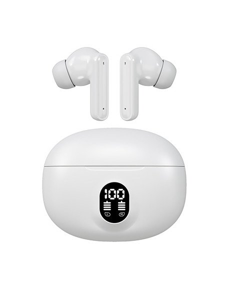 Belaidės TWS ausinės FIT2 FITH895 Bluetooth 5.4 su įkrovimo dėklu, balta