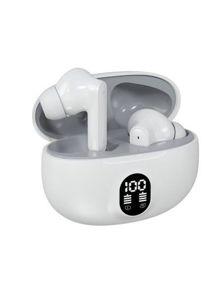 Belaidės TWS ausinės FIT2 FITH895 Bluetooth 5.4 su įkrovimo dėklu, balta — vaizdas 4
