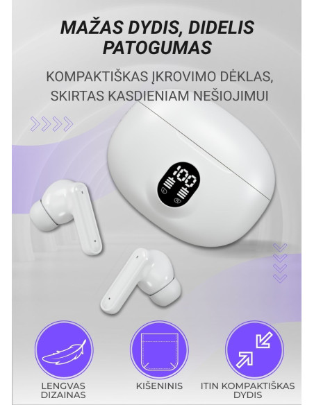 FIT2 Wireless Earbuds for Music & Call, FITH895, White