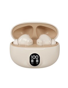 Belaidės TWS ausinės FIT2 FITH895 Bluetooth 5.4 su įkrovimo dėklu, smėlinė