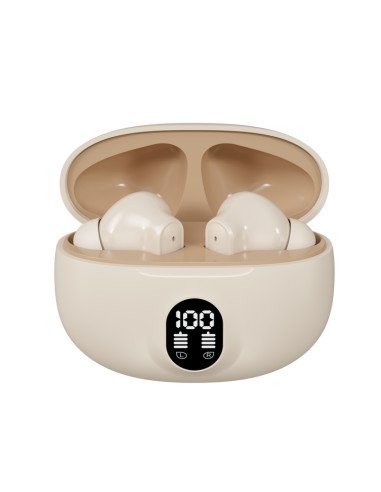 Belaidės TWS ausinės FIT2 FITH895 Bluetooth 5.4 su įkrovimo dėklu, smėlinė