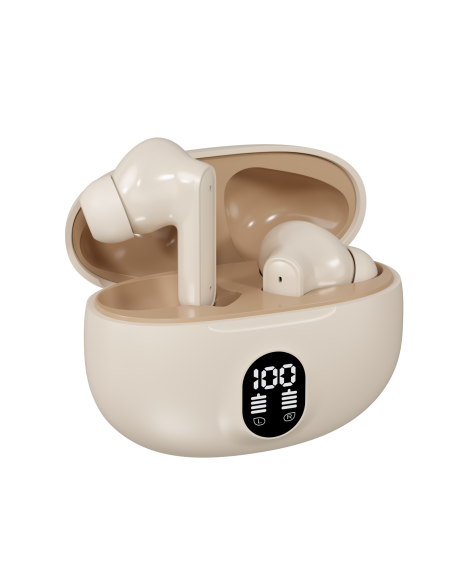 FIT2 TWS Wireless Earbuds Bluetooth 5.4 with Charging Case FITH895, Beige — view 3