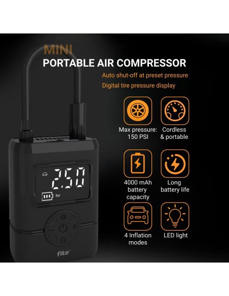 Belaidė elektrinė oro pompa FIT2 Mini — vaizdas 3